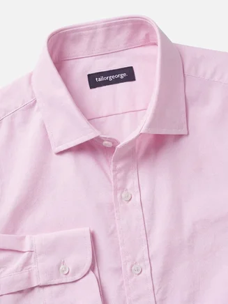 Camicia Oxford tinta unita rosa