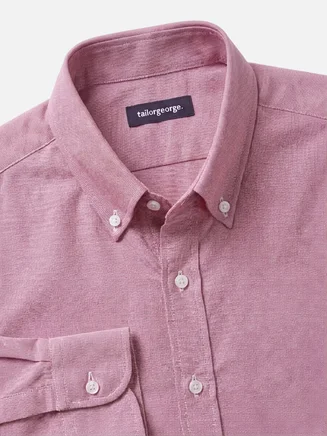 Camicia Oxford sport rosso tinta unita