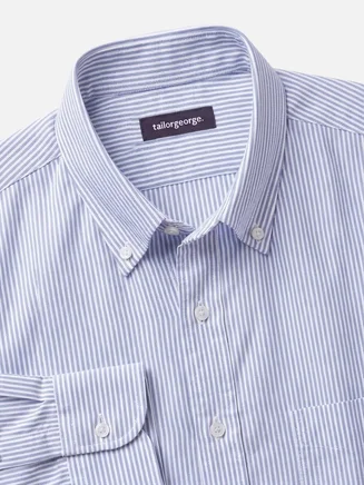 Camicia Oxford a righe blu marine