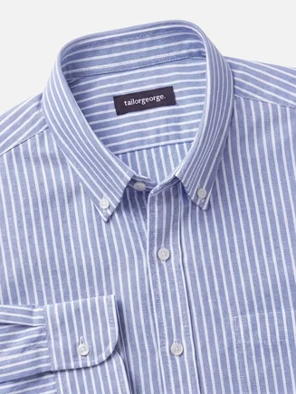 Camicia Oxford a righe blu regale