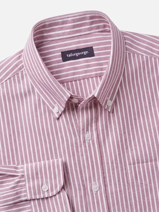 Camicia Oxford a righe rosso