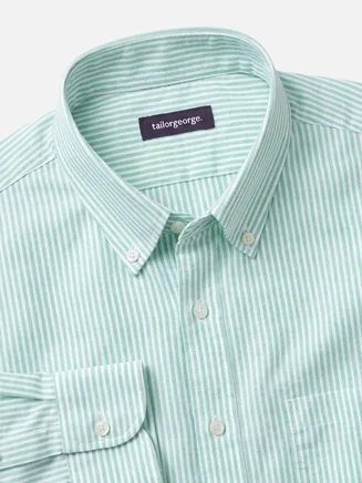 Camicia Oxford a righe verde