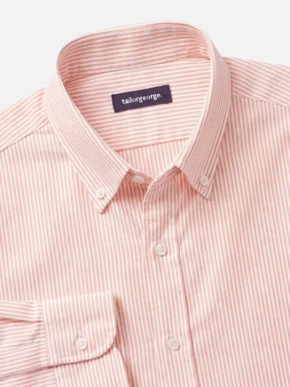 Camicia Oxford a righe arancio