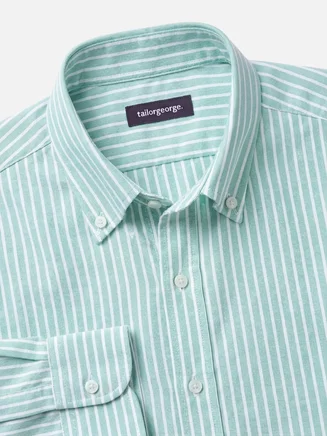 Camicia Oxford a righe verde