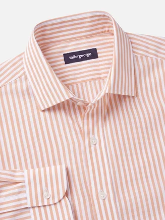 Camicia in popeline a righe arancioni