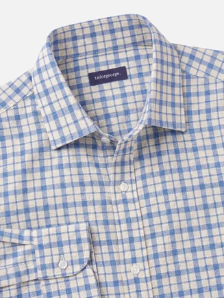 Camicia Oxford a quadri blu
