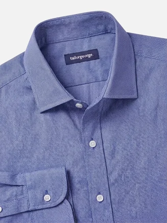 Camicia Oxford tinta unita blu