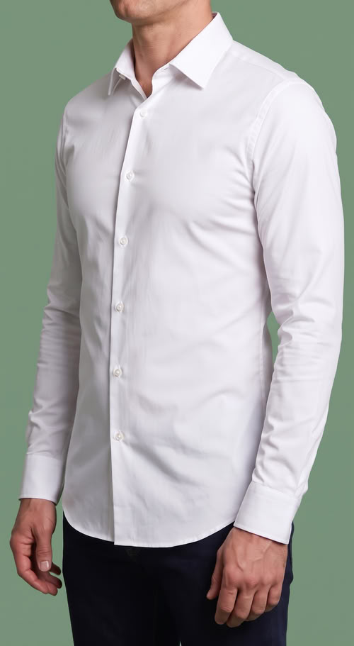 Camicia bianca in popeline facile da stirare