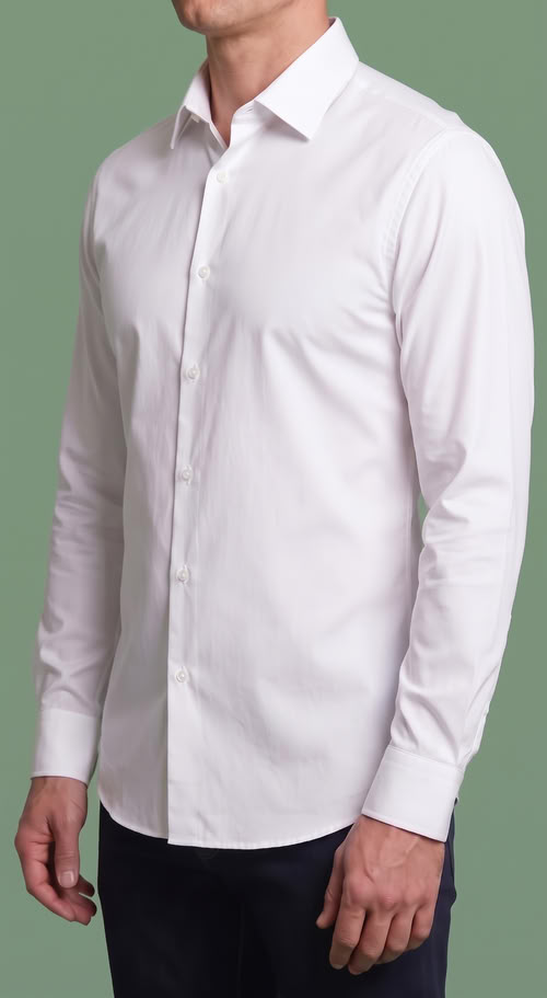 Camicia bianca in popeline facile da stirare