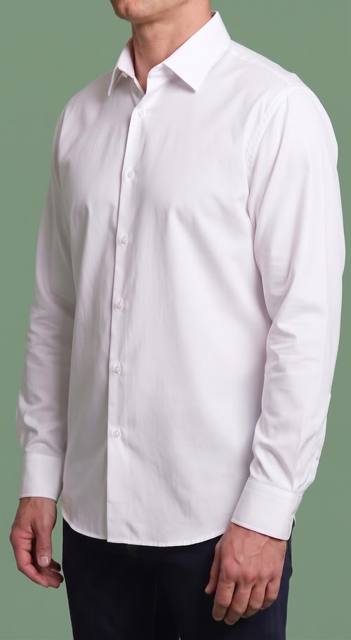 Camicia bianca in popeline facile da stirare
